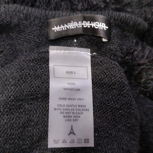 💥STUNNINGLY BEAUTIFUL💥Manière De Voir Off Shoulder Knitted Maxi Dress in Black - Picture 14 of 14